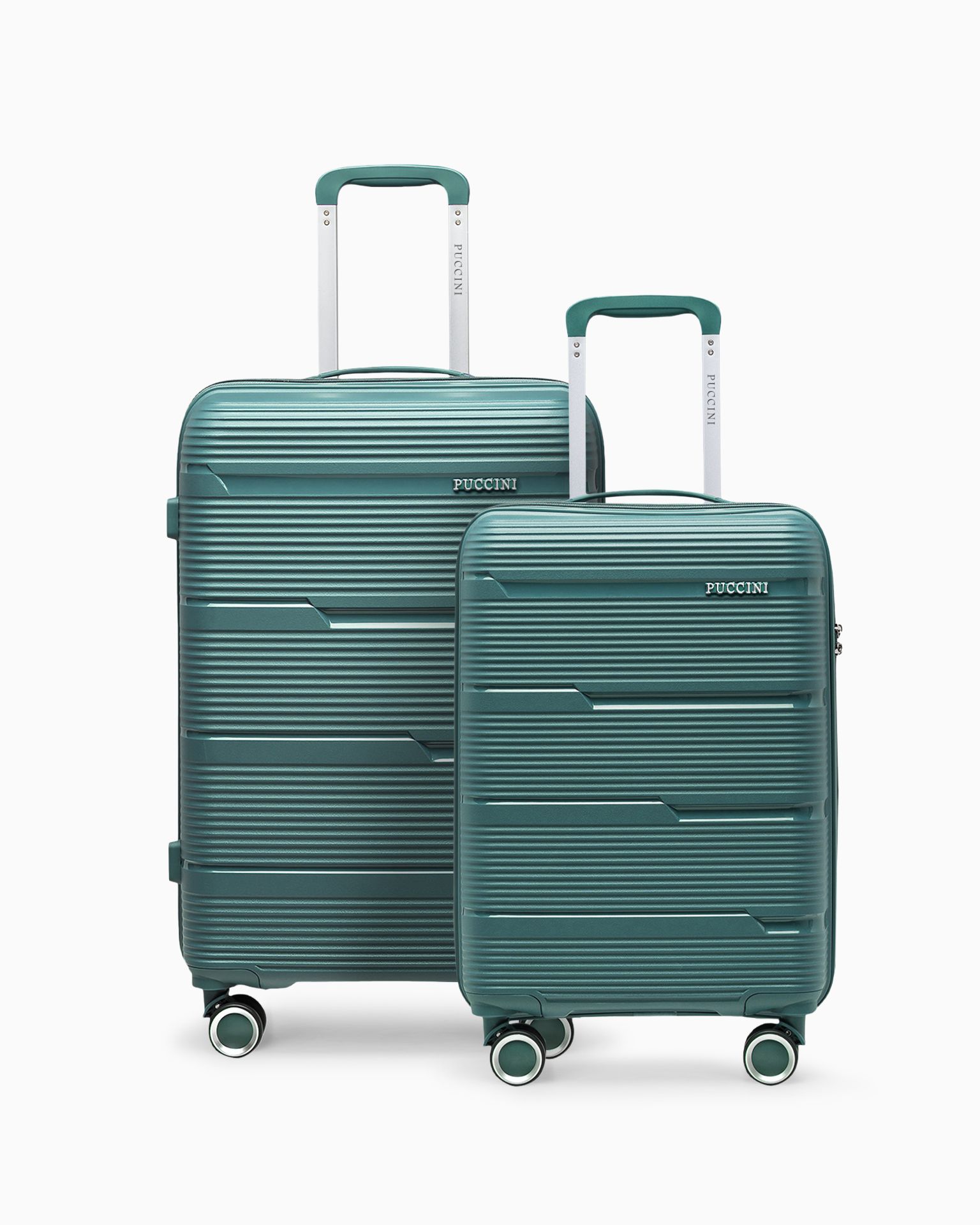 Комплект середнього валізи + валізи кабіни з поліпропілену зеленого