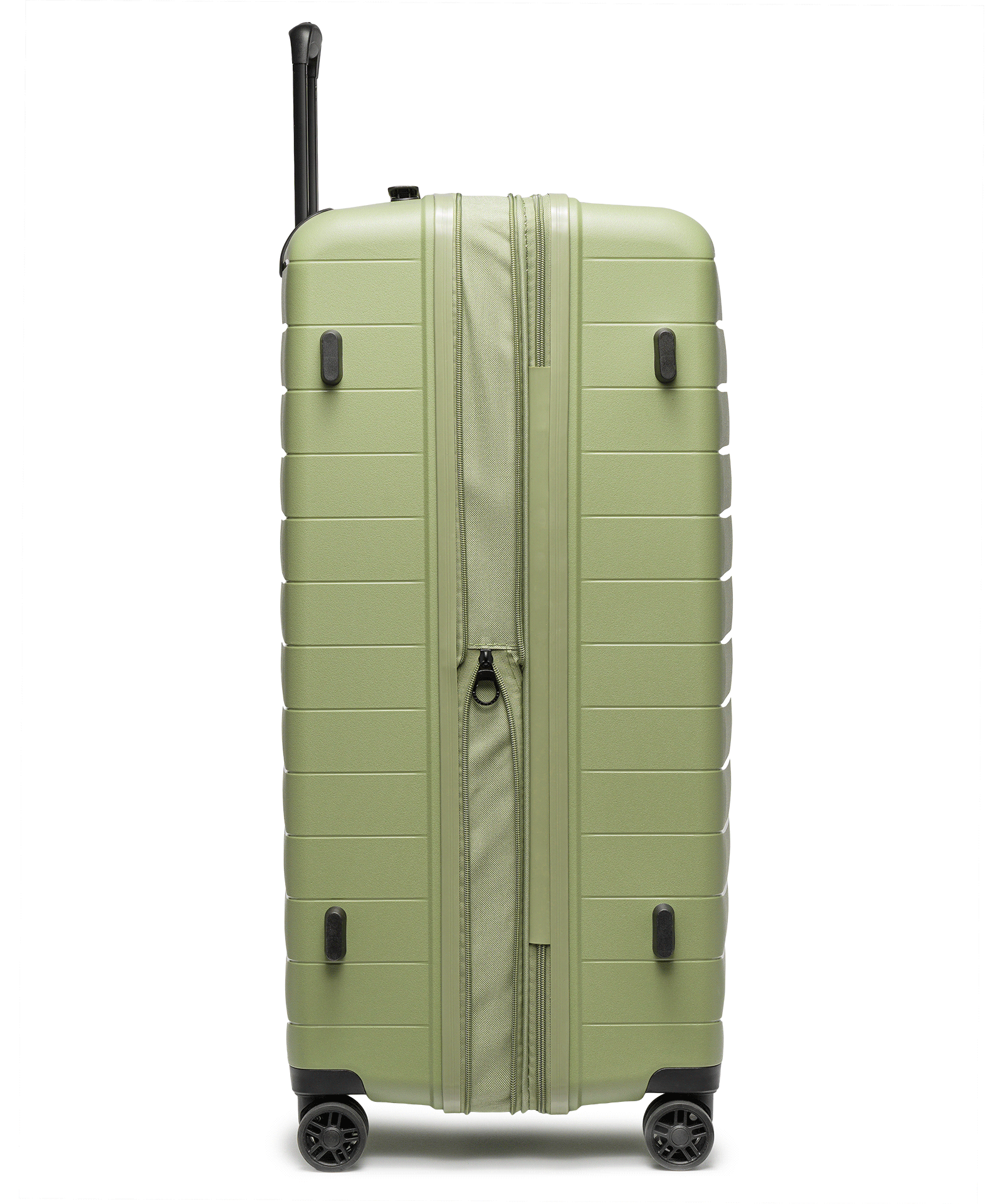 Валіза середнього розміру з поліпропіленовою надставкою зеленого кольору