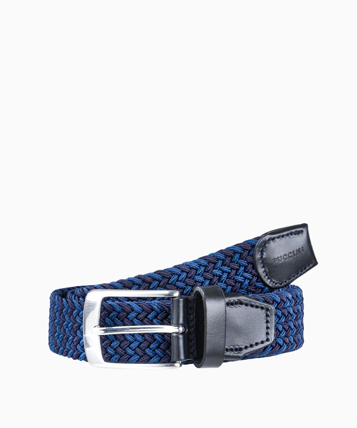 Темно-синьо-блакитний чоловічий ремінь на резинці розмір м