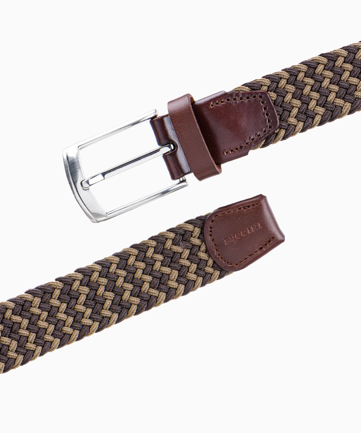 Коричневий чоловічий ремінь на резинці розмір м