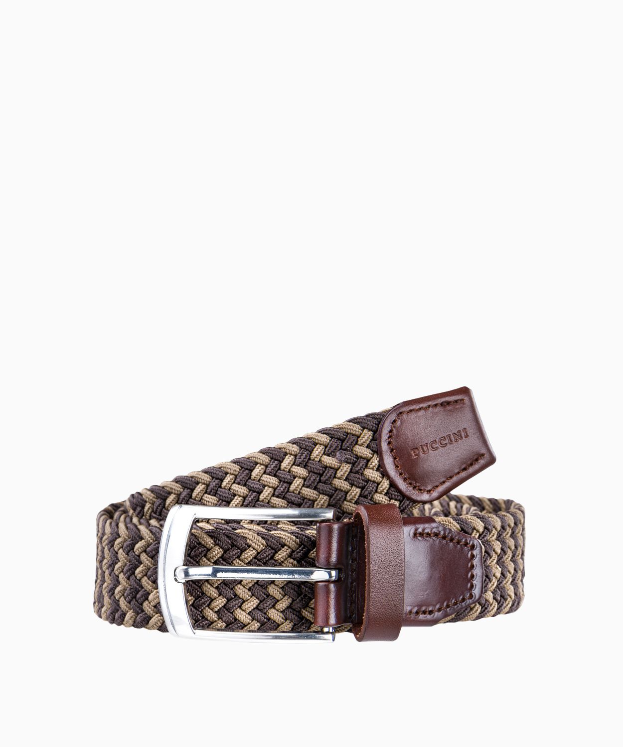 Коричневий чоловічий ремінь на резинці розмір м