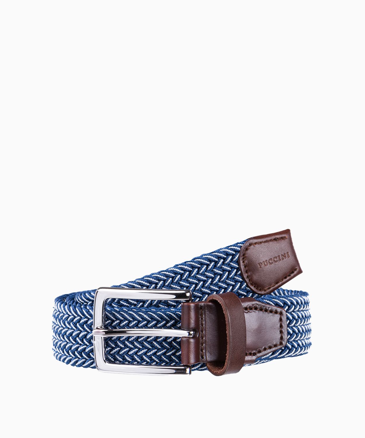 Синьо-білий чоловічий ремінь на резинці розмір l 